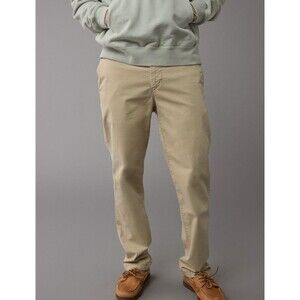 American Eagle Mens Khaki Slim Straight Leg Pants Size 30x27 Flex Chino Uniform
